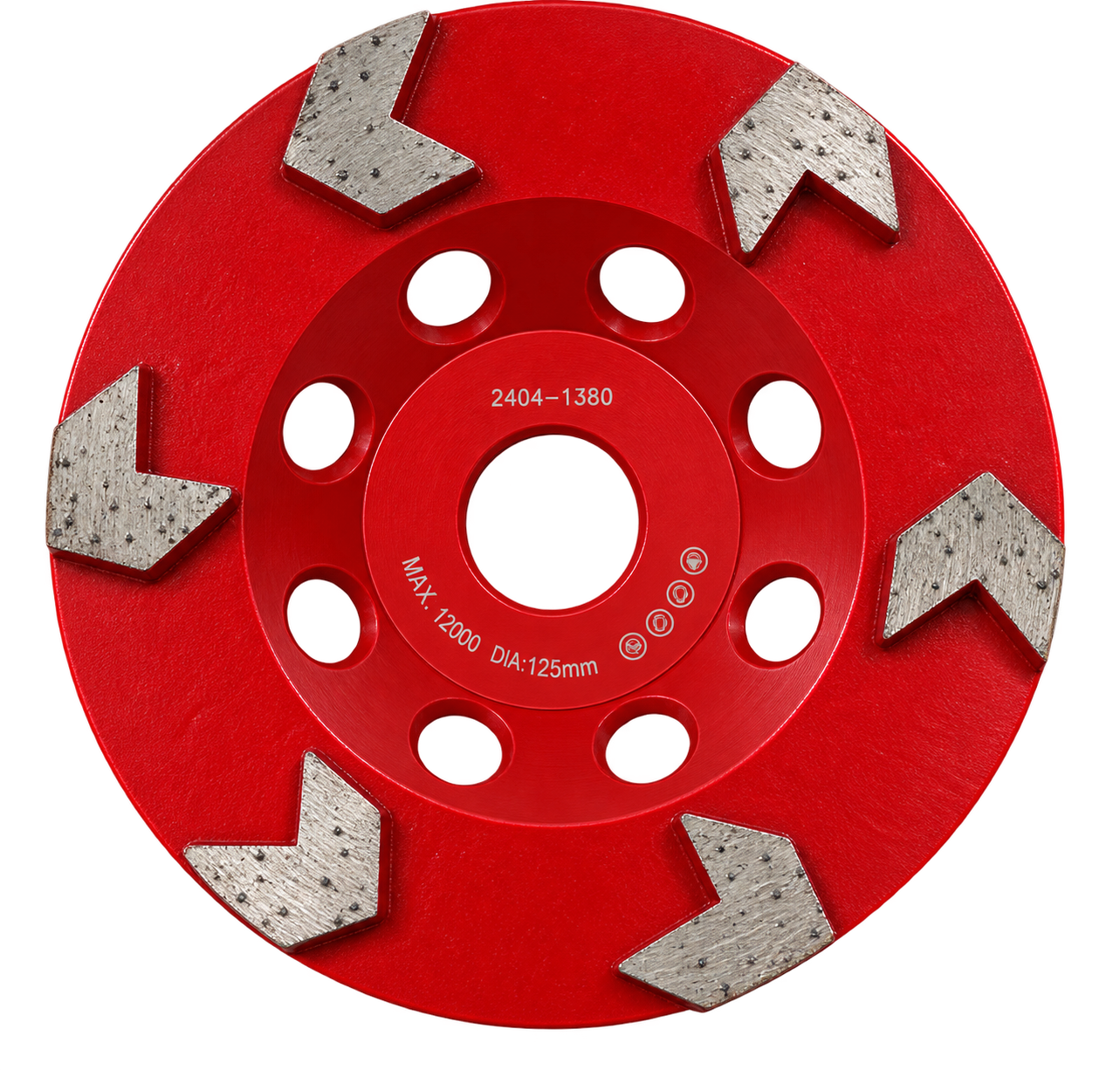 Rode Hippo Tools ARROW komschuurschijf met diamantsegmenten voor het grof en snel verwijderen van coatings, lijm, cement en andere harde materialen.