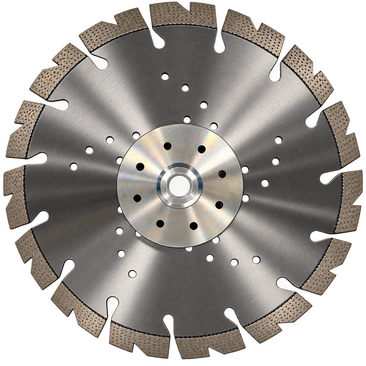 Achterzijde van handzaagblad Hippo Premium met M14-flens en diamantsegmenten, geschikt voor professioneel zaagwerk in beton en steen.